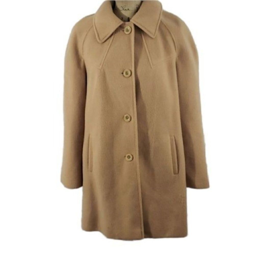 Vintage 80s Tan Camel Winter Coat ILGWU Made Classic